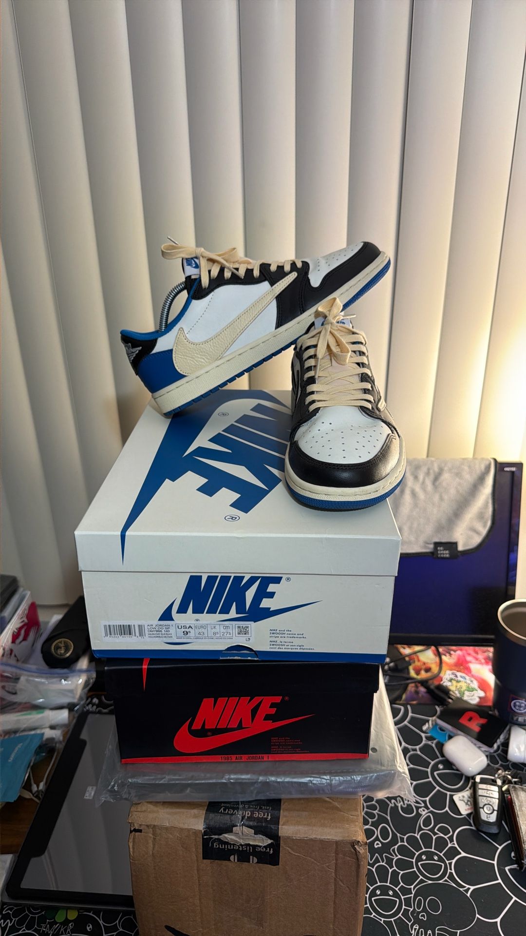 Travis Scott Fragment Air Jordan 1 Size 9.5