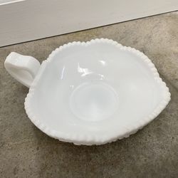 Milk glass -- Heart shaped dish (trinket or candy dish)