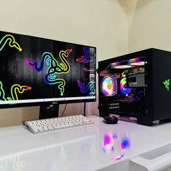 NEW RAZER Gaming PC 8 Core I7 CPU @3,6GHz. Nvidia RTX QUADRO P1000 4G. 128G SSD/1T HDD, 16G RAM. WIFI.Bluetooth. USB3. 600W PSU. 23” Monitor. Win11P