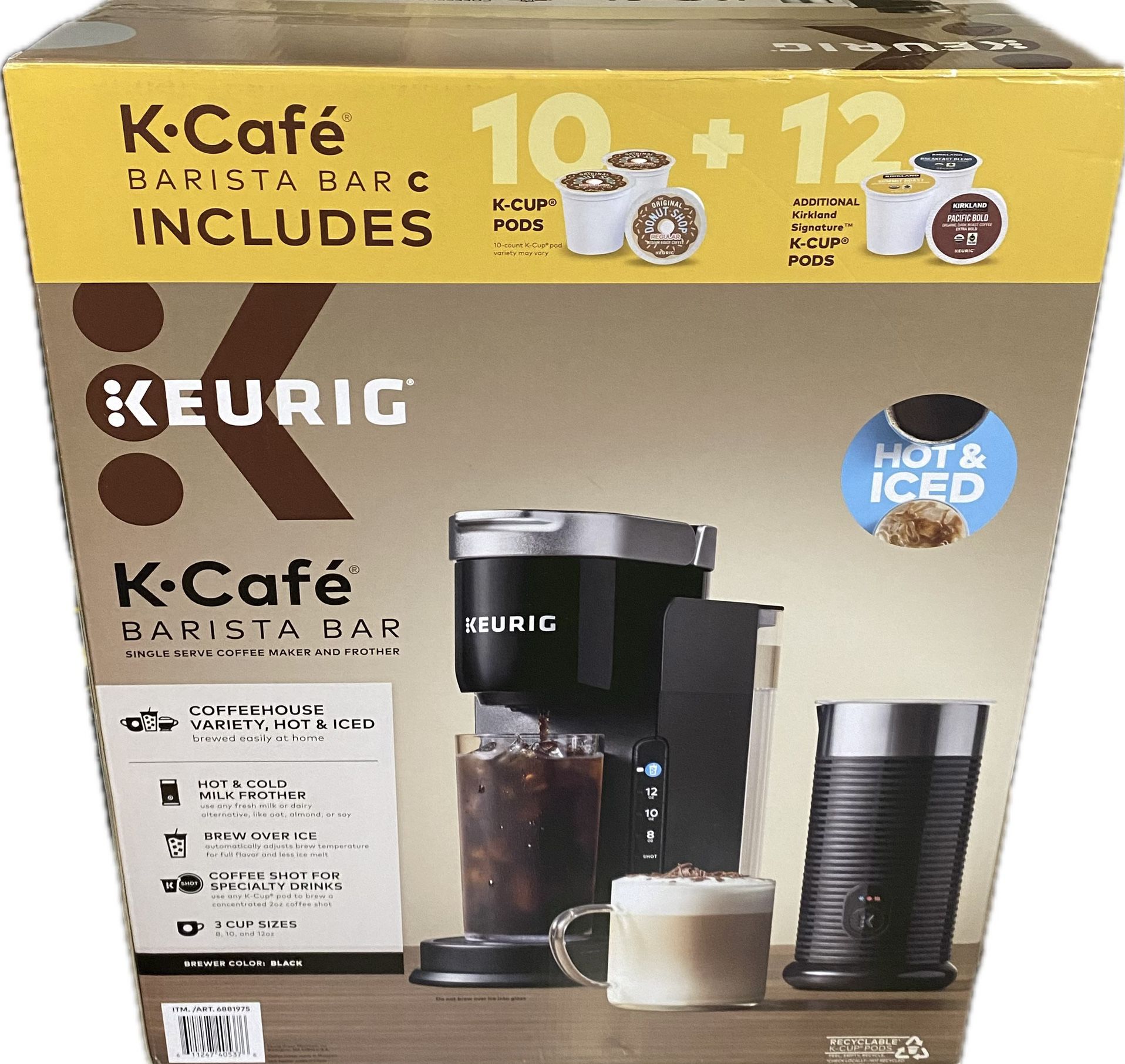 Keurig K-Cafe Barista Bar Single Serve Coffee Maker and Frother with K-Cup Pods
