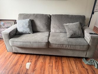 Gray Fabric sofa with Accent Pillows