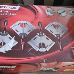 WETOLS Corner Clamp for Woodworking 4PCS 90 Degree Right Angle Clamp with Adjustable Aluminum Alloy Swing Jaw, Single Handle Clamps for Woodworking, P