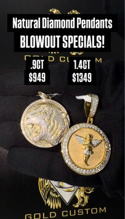 10KT Natural Diamond Pendants