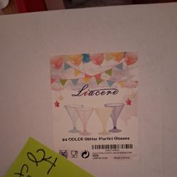 24 MARTINI Glasses  Rainbow Colored