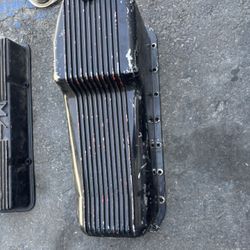 Small Black Chevy Fin Aluminum oil pan SBC