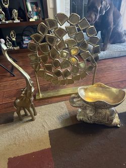 Gold Metal Decorative Sculpture Set of 3