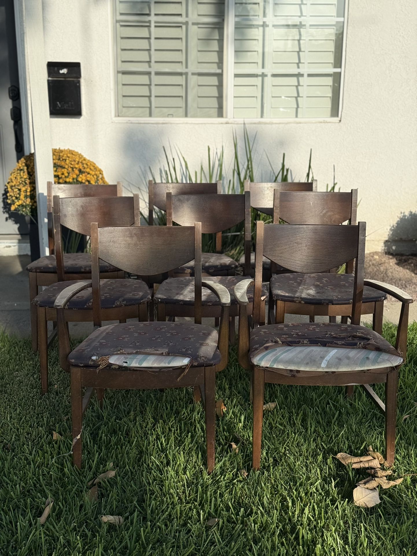 Vintage Mid-Century Modern Dining Chairs – Set of 8 – $150 (for all)  Selling mid-century modern style dining chairs. The set includes 6 side chairs a