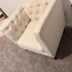 Cream Tufted Accent Chair