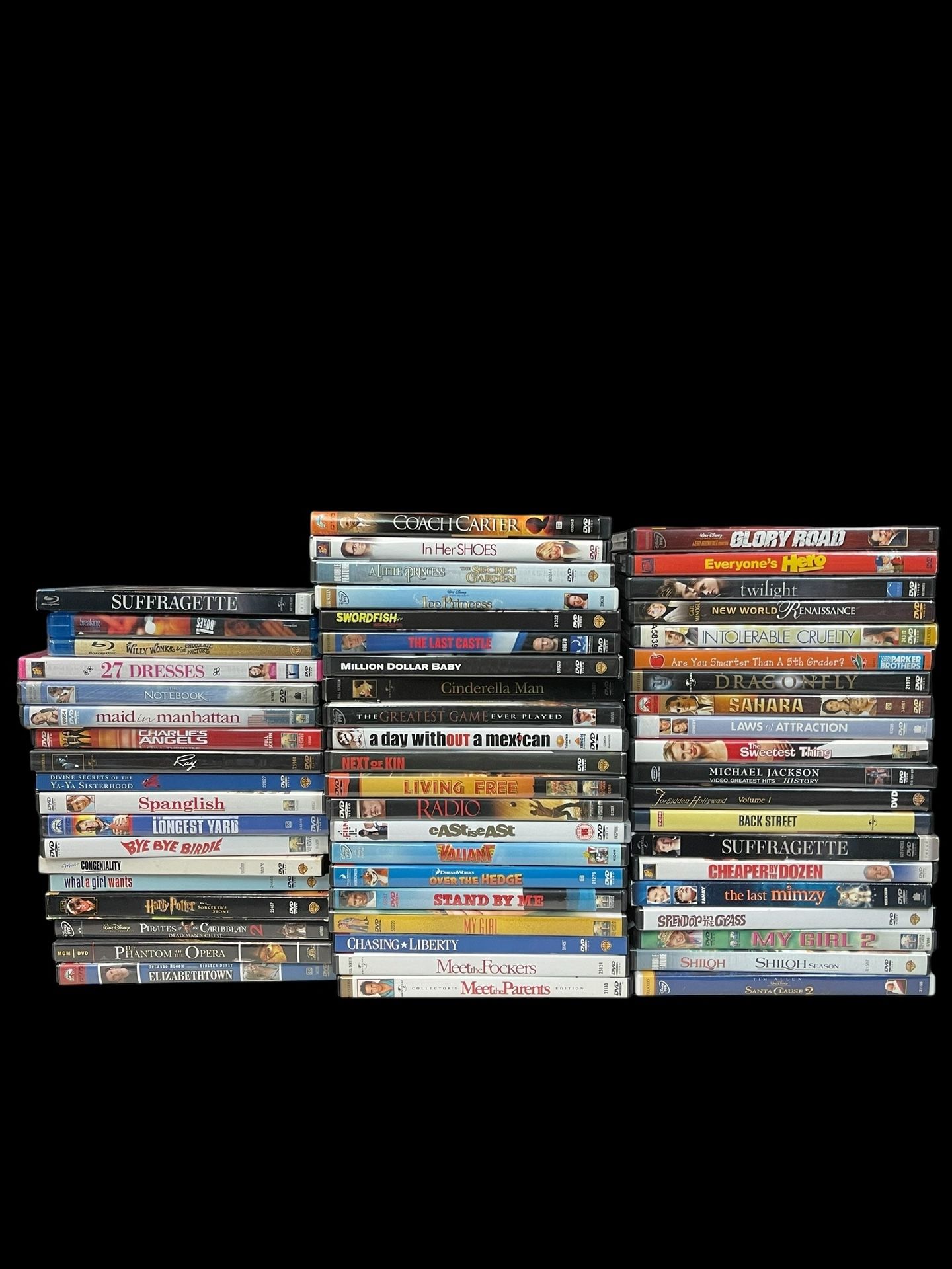 59 DVD Movie LOT (3 are sealed) Willy Wonka, Notebook, 27 Dresses