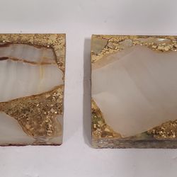 2 Beautiful Stone/ Resin Coasters