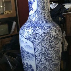 Big Antique Vase China Blue 