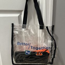 Clear Tote Bag With Koozie And Towel 