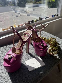 Malaga Kid Angel T-Strap Platform High Heel Sandals 38 Rododendro