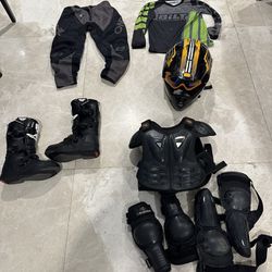 MX Gear Youth Helmet, Boots, Jersey & Pants, Chest Protector, Knee Protector, Elbow Protector