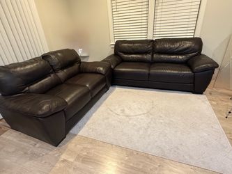 LEATHER SOFA & LOVESEAT