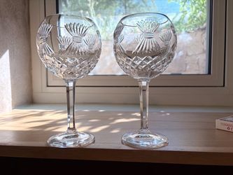2 Waterford crystal Millennium toasting balloon goblets (wheat)