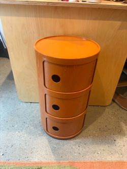 Kartell Anna Castelli 3-Drawer Round Rotating Plastic Storage Cabinet