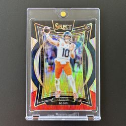 2024 Select Concourse Bo Nix No. 30 Red And Black Shock Prizm Broncos RC SP