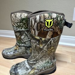 TIDEWE Rubber Hunting Boots Waterproof Insulated