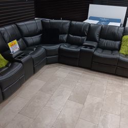 *Memorial Day Extended*---Madrid Gray Leather Reclining Sectional Sofa---Now  $1299---Delivery Available 