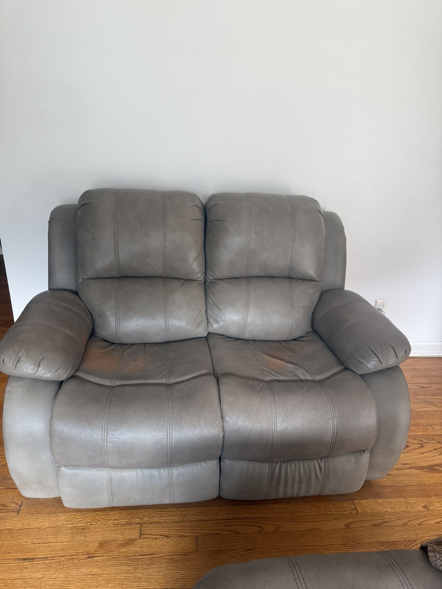Gray Reclining Loveseat