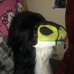 Mq Furred Dino Mask Toucan Head