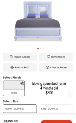 Queen bed frame with lights and