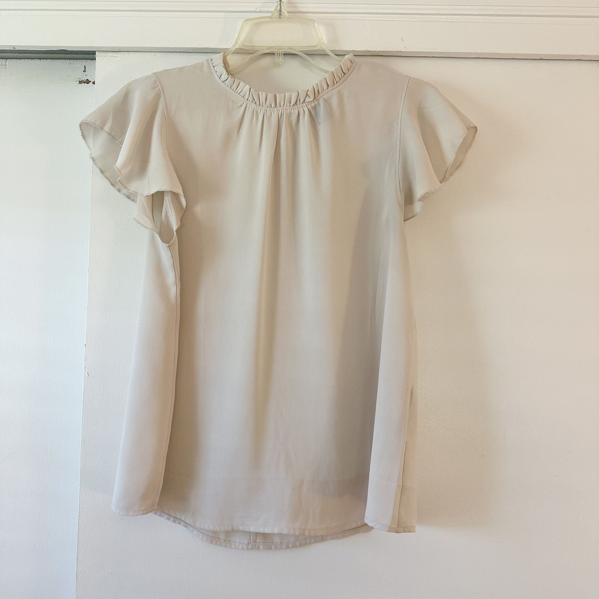 F21 Contemporary Cream Chiffon Blouse