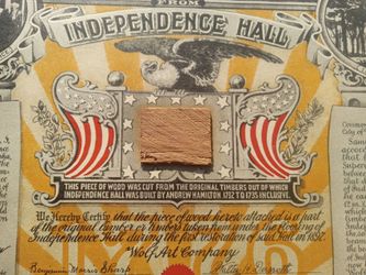 Historical Wood Relic from Independence Hall