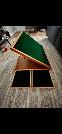 Wooden Jigsaw Puzzle Board with Drawers