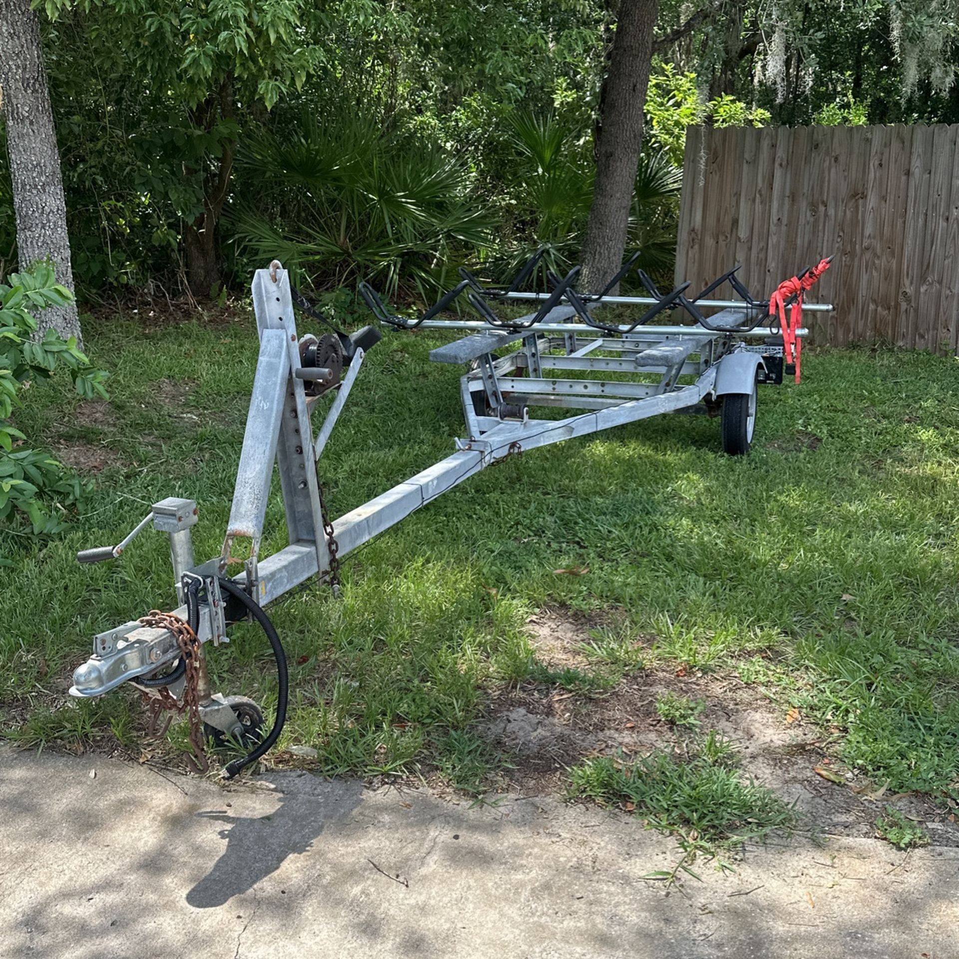Boat Trailer Converted To A Kayak Trailer Can Carry 4 kayaks Can Easily Convert Back To A Boat Trailer, All Lights Function Properly