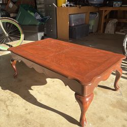 Vintage Queen Anne Style Wood Coffee Table - Must Sell!