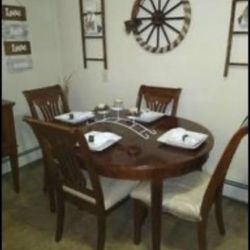 Table, Chairs And Hutch 