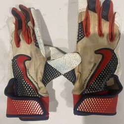 Nike Hyper Diamond Edge Batting Gloves Womens Size Medium White/Red Used