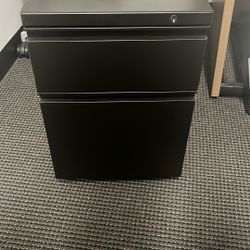 Jet Black Two Drawer Cabinet