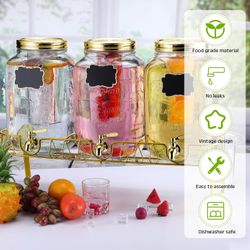 Lallisa 3 Pcs 2.5 Gallon Beverage Dispensers for Parties#3054HK1