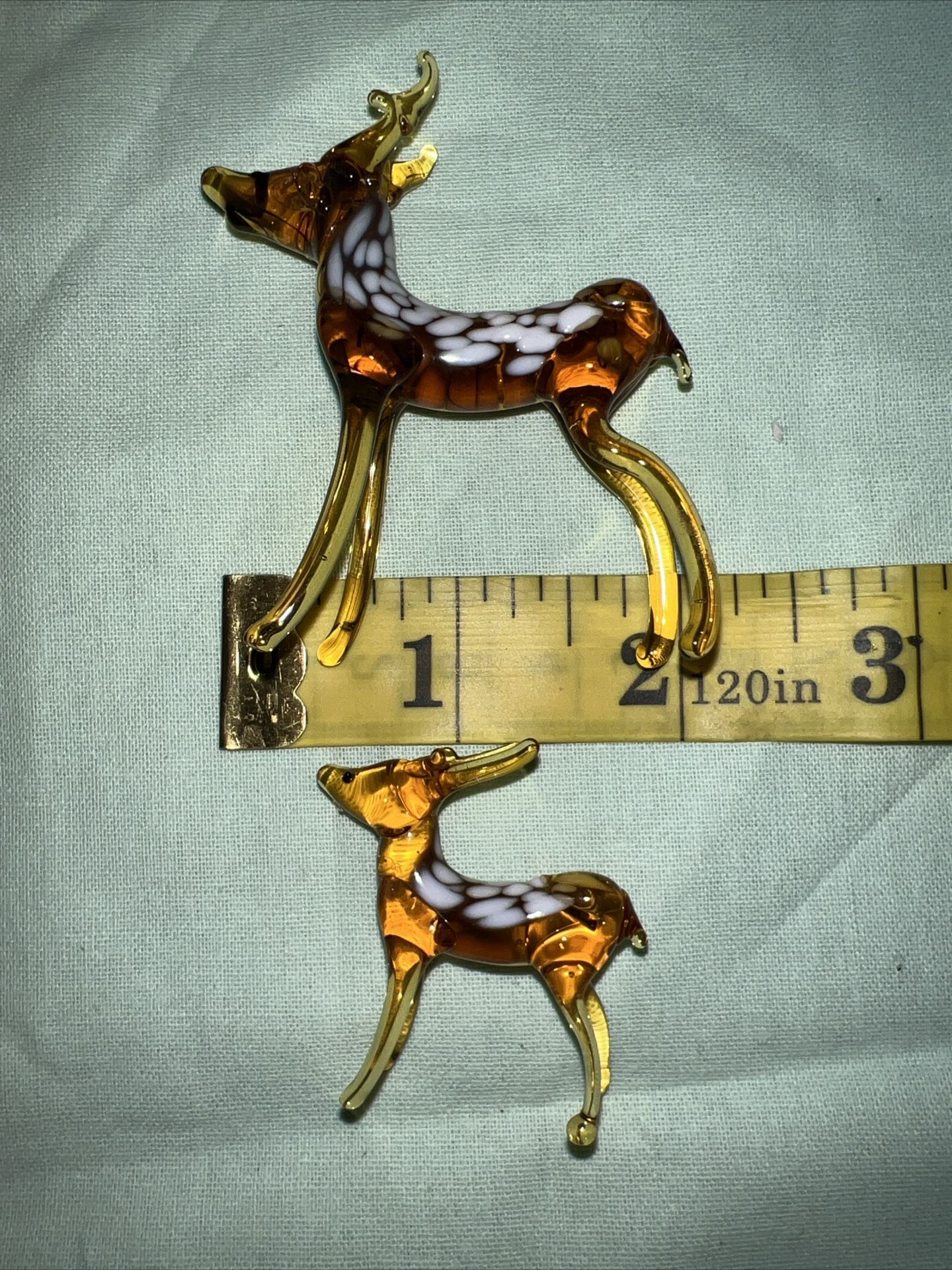 Vintage Hand Blown Glass Deer \u0026 Doe, image size:1440x1920