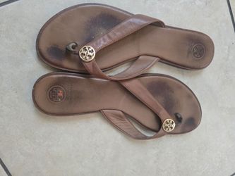 Tory Burch Brown Leather Thong Sandals