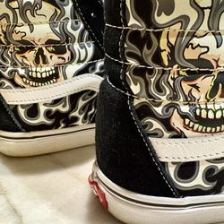 Vans Flames Skull High Top Sneakers