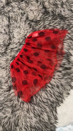 Red Polka Dot Tulle Mini Skirt