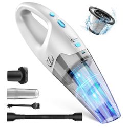 Handheld Vacuum Cordless, 6KPA Strong Suction & 25 Mins Runtime, 1.6lbs Lightweight Hand Vacuum Cordless Rechargeable with HEPA Filter/LED Light/Multi