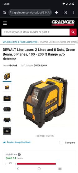 DEWALT DW088LG-K Green Beam Line Laser