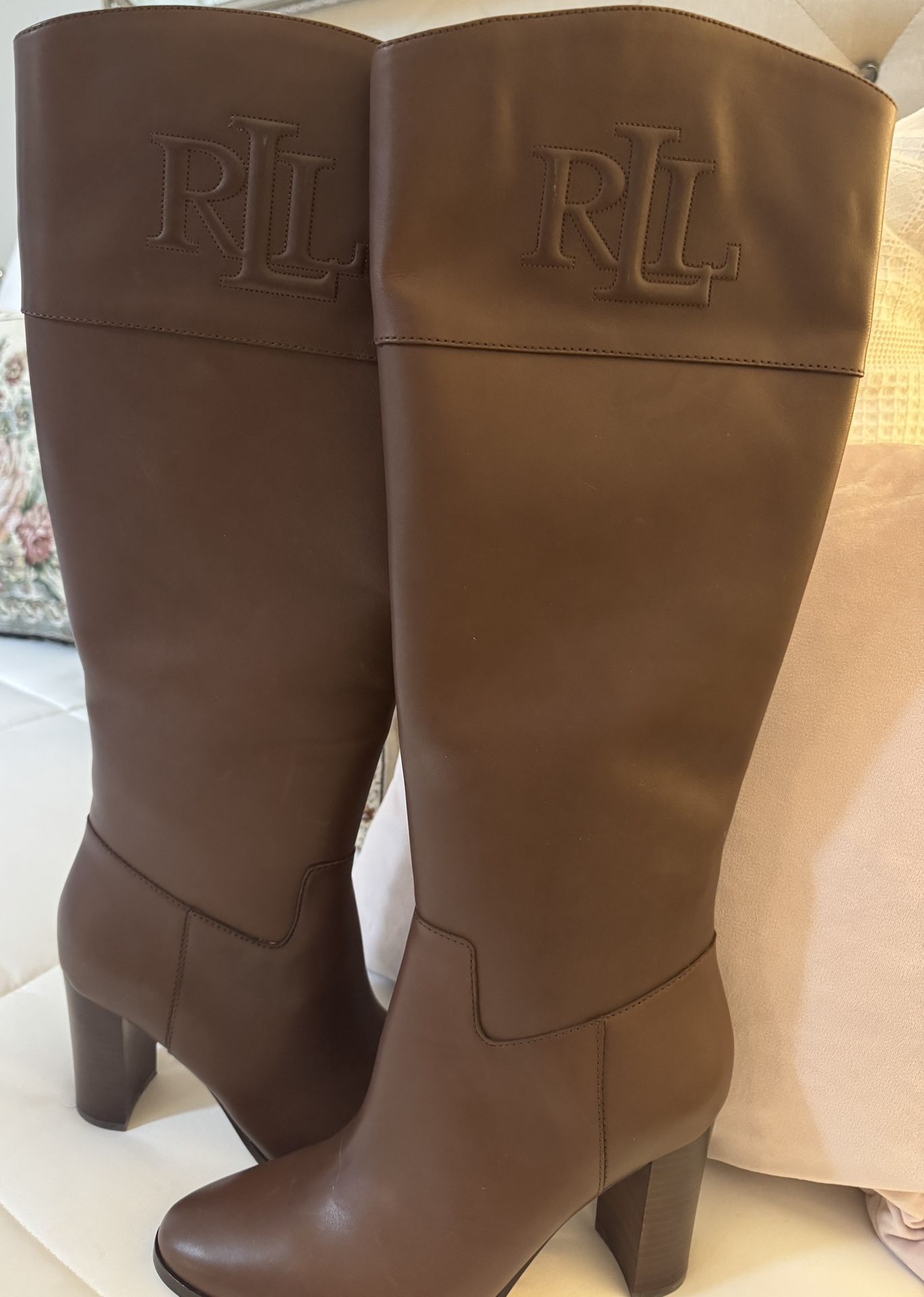Ralph lauren brown leather boots