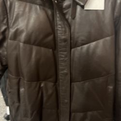 Genuine Leather Jacket, Choco Brown. 