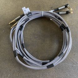 Instrumental angle cable 1/4” TRS to 1/4” TRS Stereo Pair 20 Feet