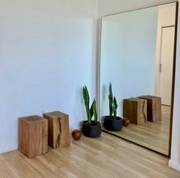 Solid Wood Block Side Table / Pedestal
