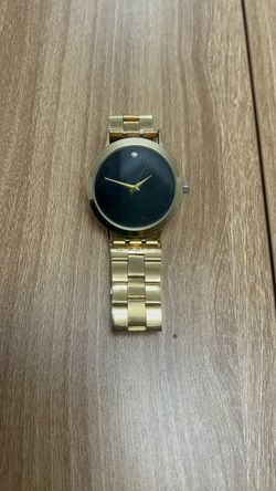 Sudton Gold-Tone Watch with Black Dial