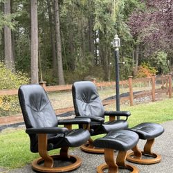 Ekornes Stressless  Chair And Ottoman Set Of 2 