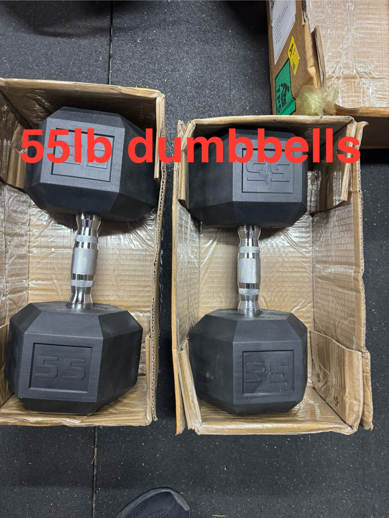NEW 55lb Hex Dumbbell Set