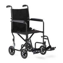 Medline 17" Transport Wheelchair Hammertone (300lbs)